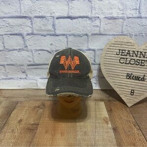 Retro Brand Whataburger Restaurant Denim Distressed Mesh Trucker Hat Cap One Siz